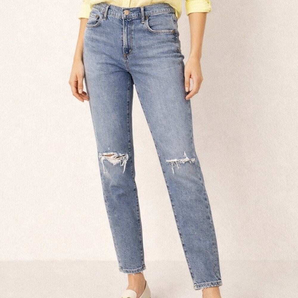 AGOLDE Toni Mid Rise Jeans 27 Light‎ Wash Distressed Denim Women's US 4